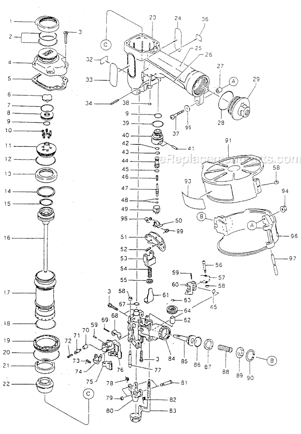 Page A Diagram and Parts List for CN351R-ST  Max Nailer
