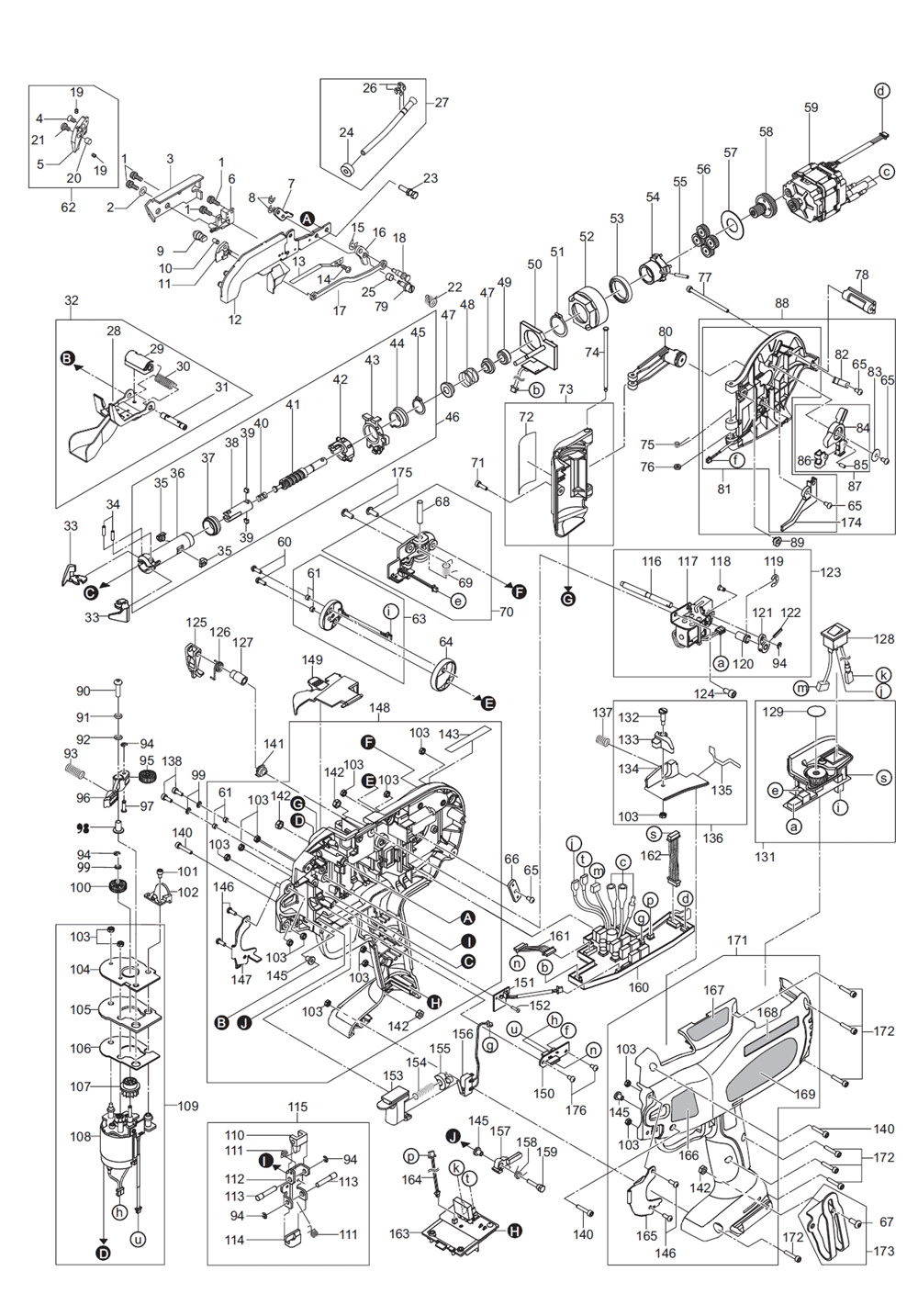Fig-0 Diagram and Parts List for RB517  Max Rebar Tools