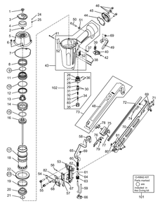 Fig-0 Diagram and Parts List for NF665A-15  Max Nailer