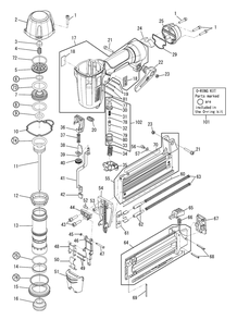 Fig-0 Diagram and Parts List for NF255FA-18  Max Nailer