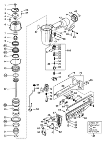 Fig-0 Diagram and Parts List for NF565A-16  Max Nailer