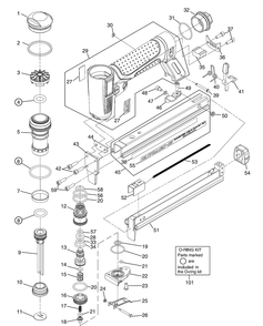 Fig-0 Diagram and Parts List for TA116A-21-13  Max Nailer