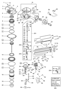 Fig-0 Diagram and Parts List for SN890CH3-34  Max Nailer
