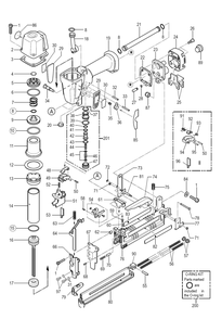 Fig-0 Diagram and Parts List for TA238-18-6  Max Nailer