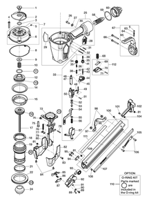Fig-0 Diagram and Parts List for SN438J  Max Nailer