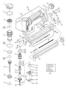 Fig-0 Diagram and Parts List for TA116A-22-9  Max Nailer