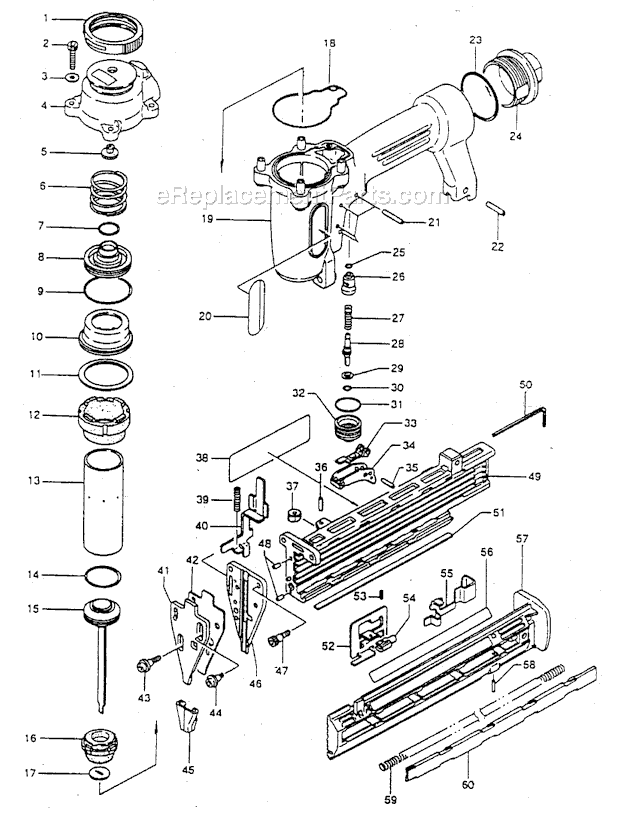 Page A Diagram and Parts List for NF201-18-35  Max Nailer