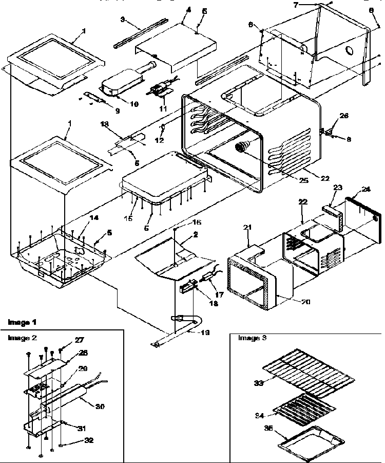 Cavity Diagram and Parts List for ARG7300W-P1143320NW  Amana Range