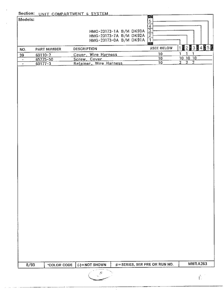 Unit Compartment And System Page 3 Diagram and Parts List for 23173-0A  Admiral Refrigerator