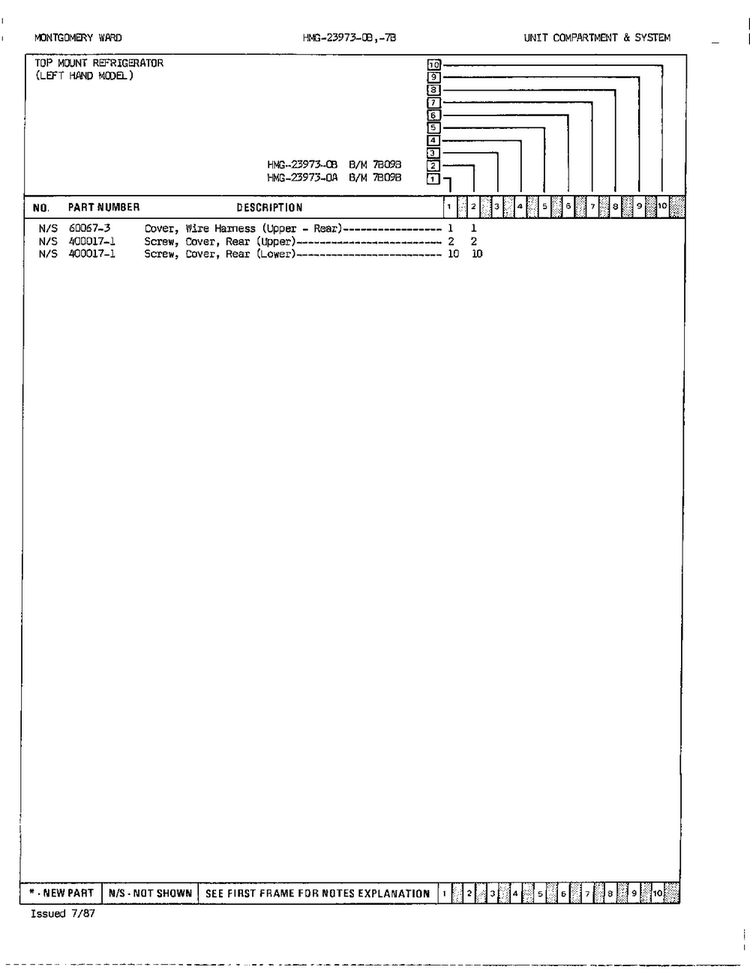 Unit Compartment/system Page 3 Diagram and Parts List for 23973A  Admiral Refrigerator