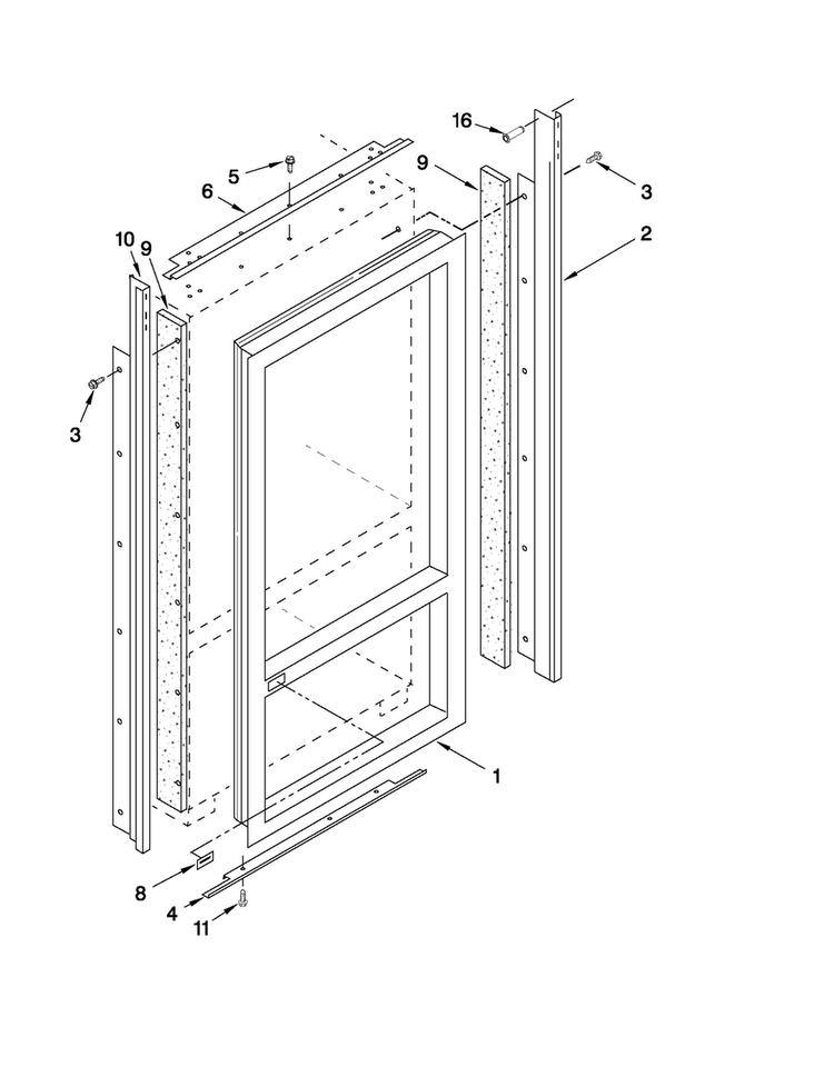 Cabinet And Breaker Trim Parts Diagram and Parts List for JB36SSFXLA00  Jenn-Air Refrigerator