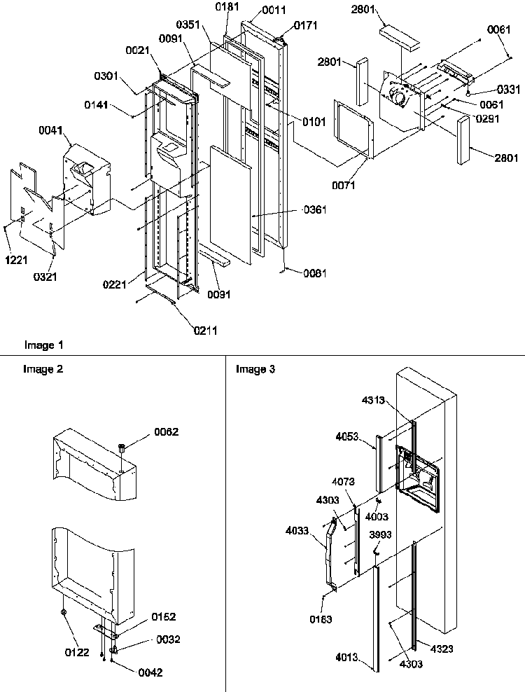 Freezer Door Diagram and Parts List for SRD27S2L-P1190329WL  Amana Refrigerator