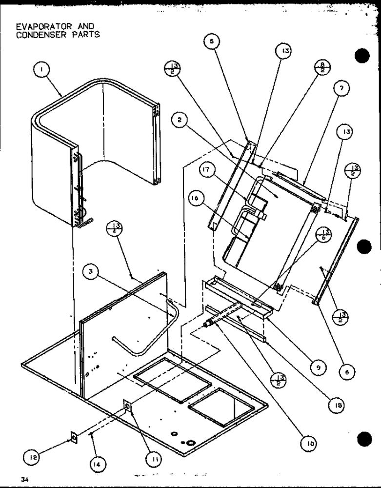 Evaporator And Condenser Parts 2 Diagram and Parts List for LOK501A P6484101C Amana Air Conditioner