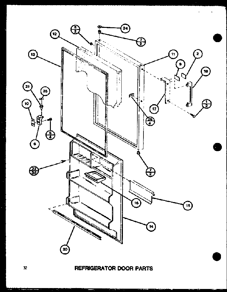 Refrigerator Door Parts Diagram and Parts List for TM16G1-P76512-28W  Amana Refrigerator