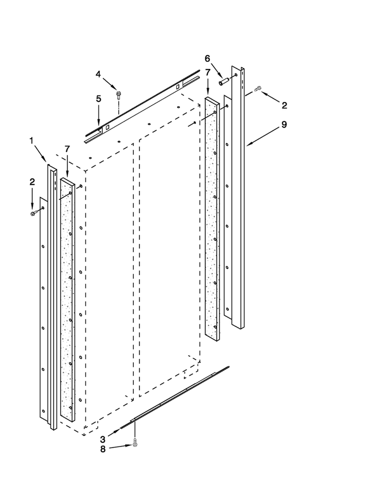 Cabinet Trim Parts Diagram and Parts List for JS48NXFXDW03  Jenn-Air Refrigerator