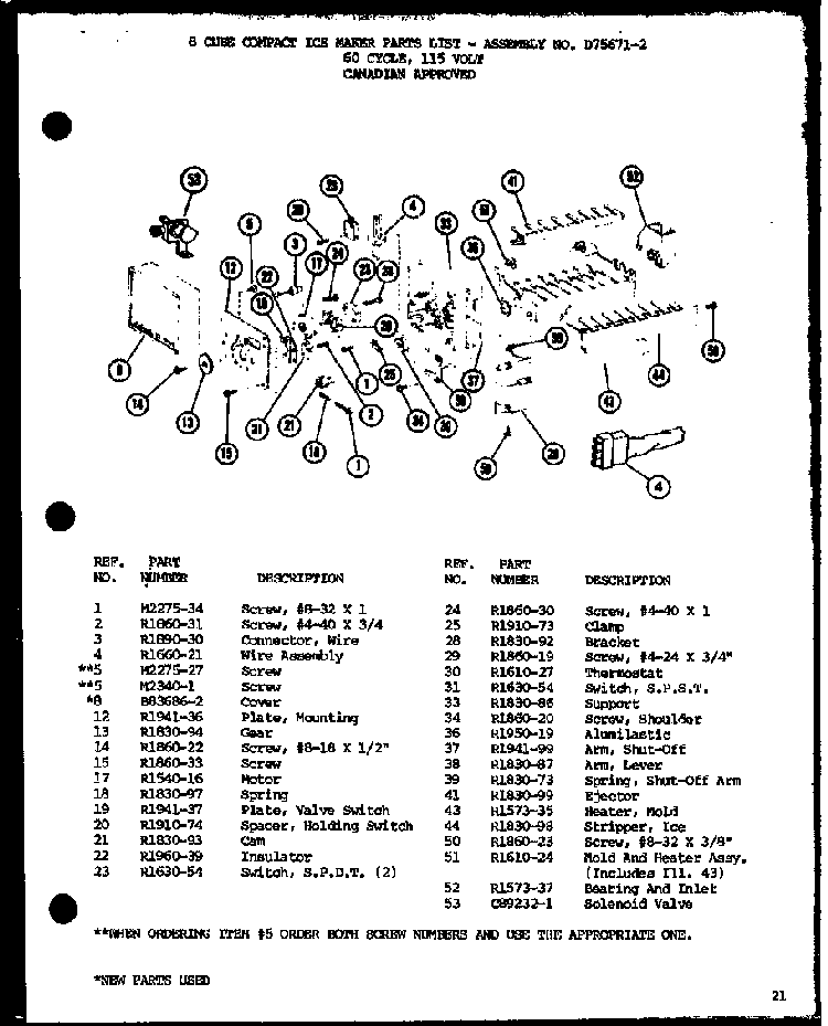 Section 9 Diagram and Parts List for BR-20H-P7680808W  Amana Refrigerator