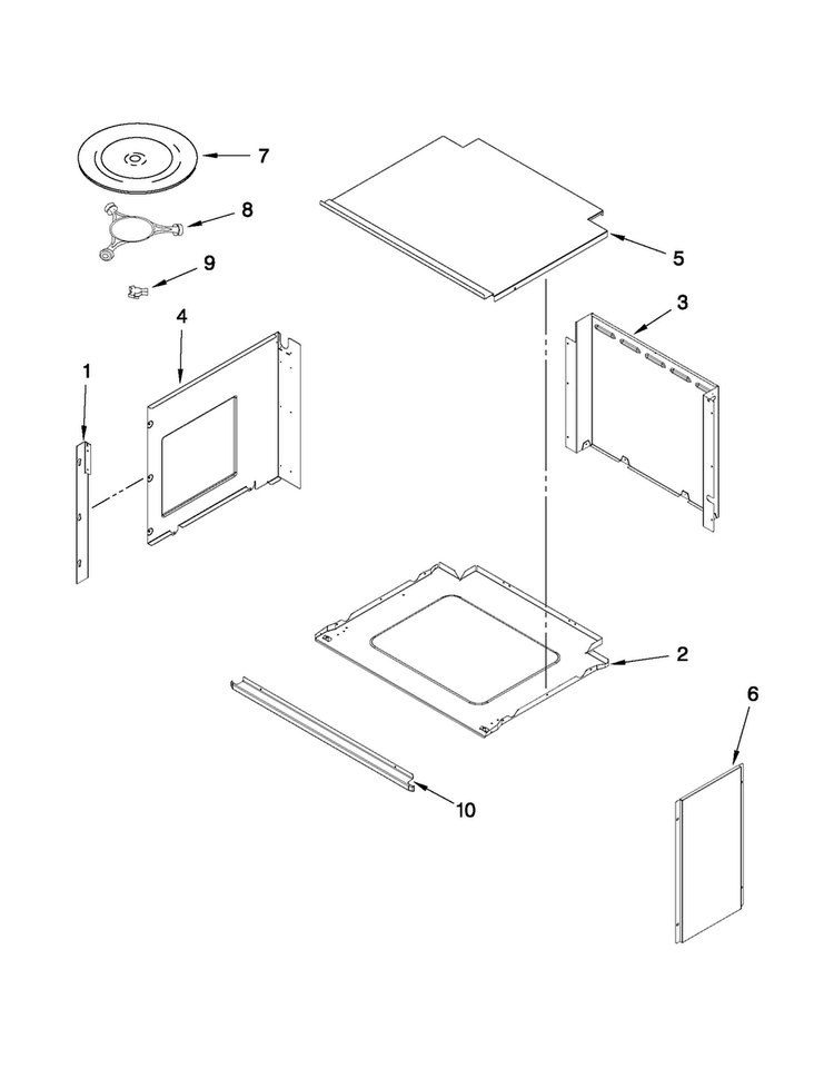 Top Support And Turntable Parts Diagram and Parts List for JMW2430WW02  Jenn-Air Microwave