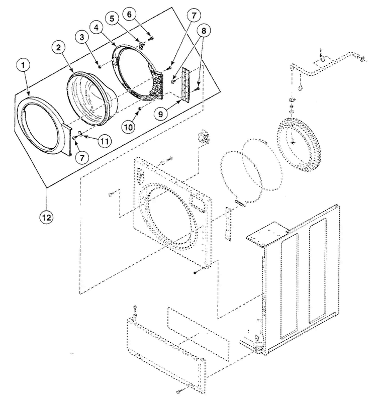 Door Assy Diagram and Parts List for SWFB71NN  Speed Queen Washer
