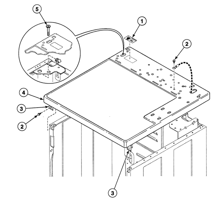 Cabinet Top Diagram and Parts List for SDE107WF99L6  Speed Queen Dryer