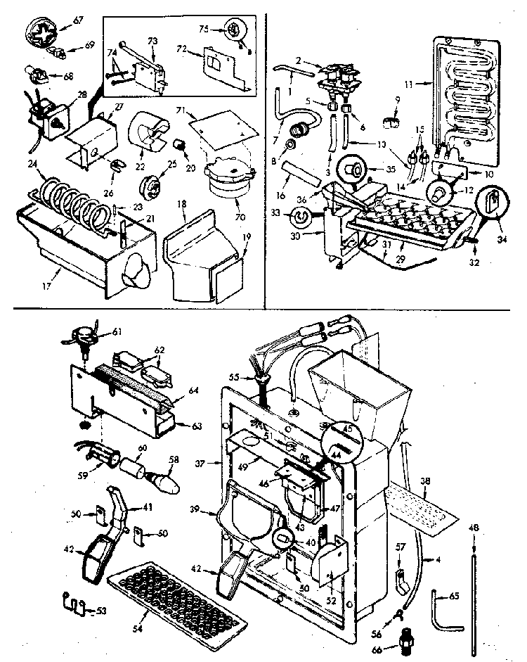 Refrigerator Ice Maker Diagram and Parts List for JRT234B M7C55A Jenn-Air Refrigerator