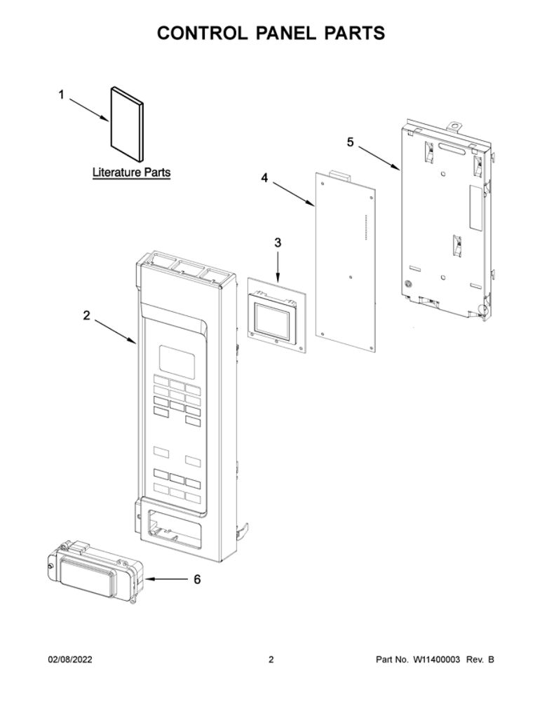 Control Panel Parts Diagram and Parts List for MMV4207JB00  Maytag Microwave
