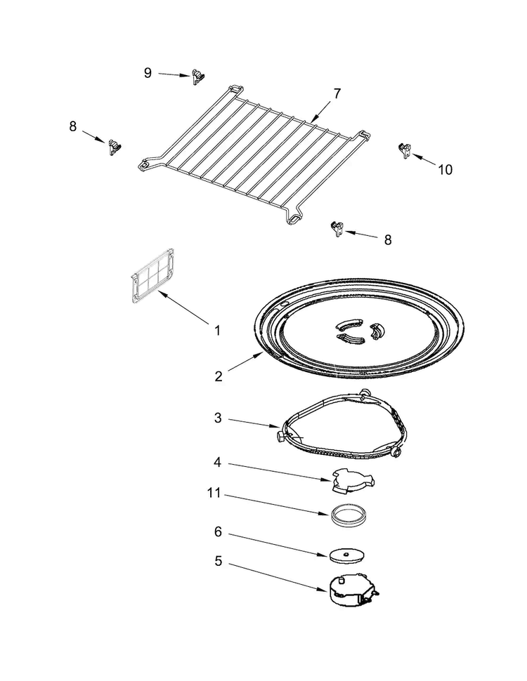 Turntable Parts Diagram and Parts List for MMV4205DB1  Maytag Microwave