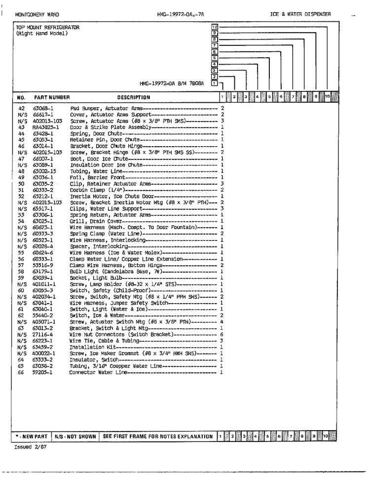 Ice And Water Dispenser Page 3 Diagram and Parts List for 19972A  Admiral Refrigerator