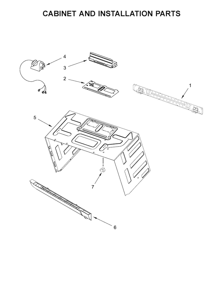 Cabinet And Installation Parts Diagram and Parts List for MMV4205DH2  Maytag Microwave