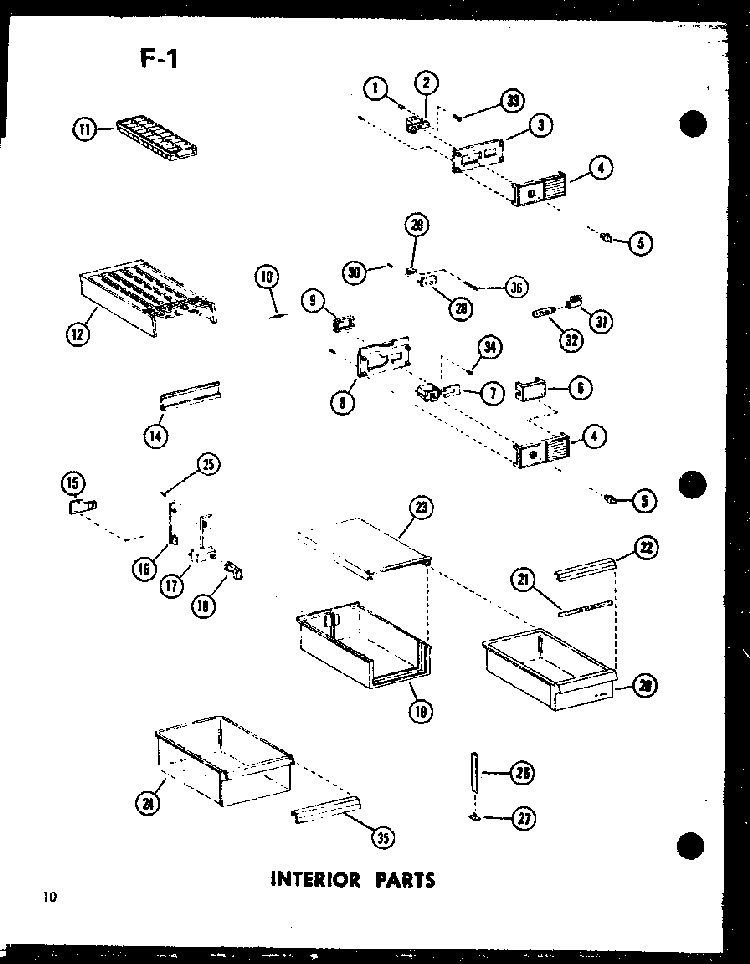 Interior Parts Diagram and Parts List for TL20F-P75288-15W  Amana Refrigerator