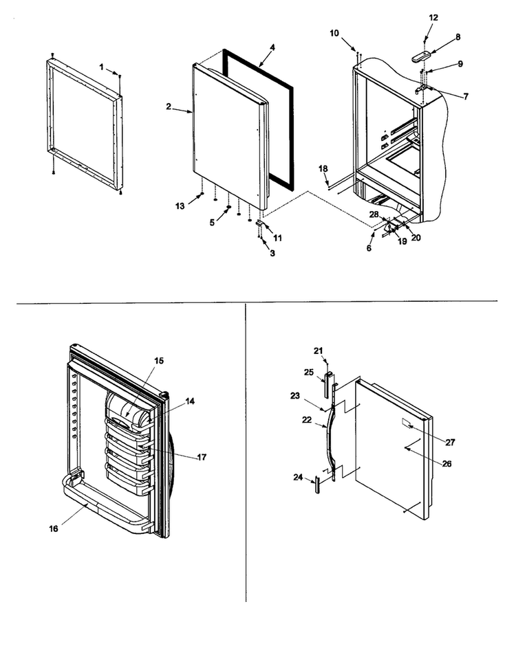 Refrigerator Door Diagram and Parts List for CB22G6Q-PCB22G600C  Crosley Refrigerator