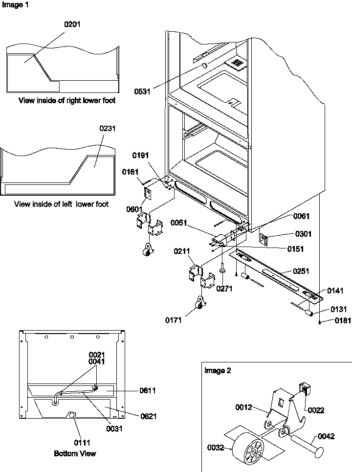 Insulation & Roller Assembly Diagram and Parts List for BR22S6E-P1196706WE  Amana Refrigerator