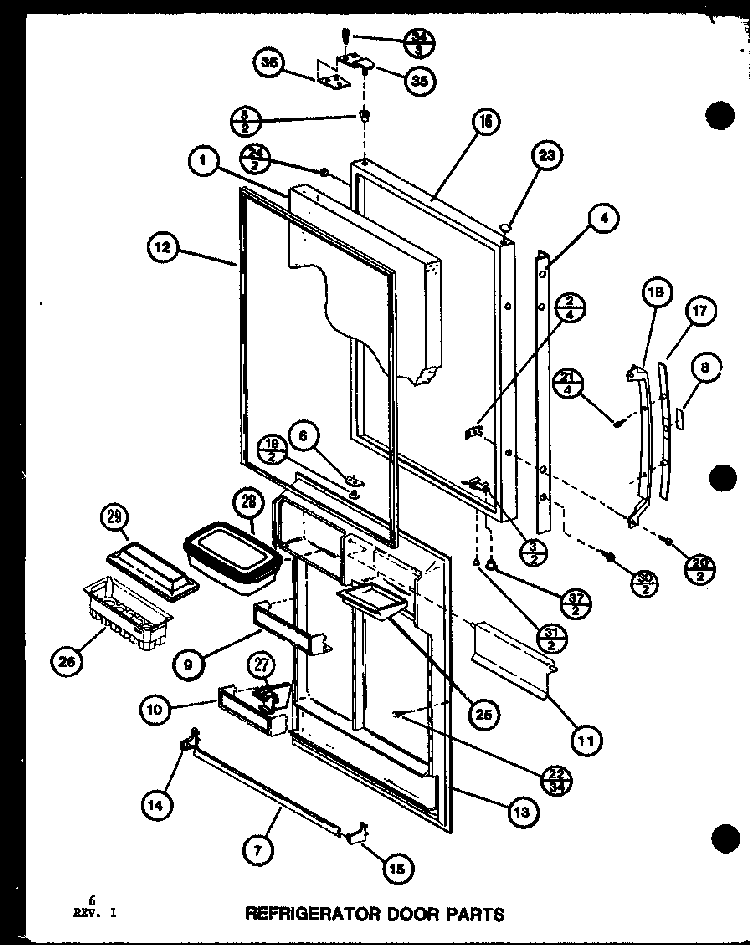 Section 7 Diagram and Parts List for BX20K-P7812503W  Amana Refrigerator