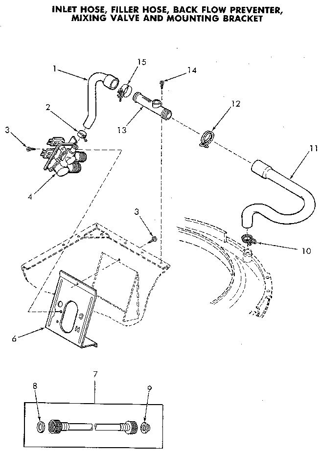 Water System Diagram and Parts List for NA8831L33938  Speed Queen Washer