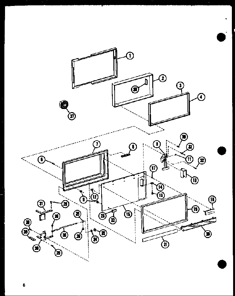 Door Diagram and Parts List for RC10B-DD P73547-2M Amana Microwave