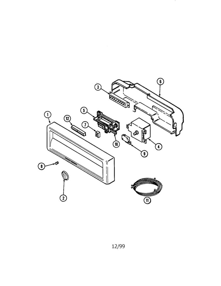 Control Panel Diagram and Parts List for MCD4100AWX  Maytag Dishwasher