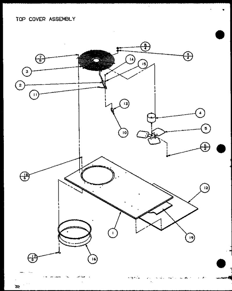Top Cover Assembly 2 Diagram and Parts List for LOK501A P6484101C Amana Air Conditioner
