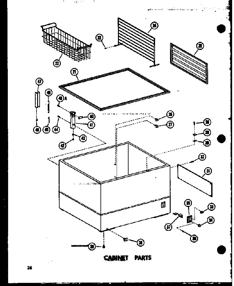 Cabinet Parts Diagram and Parts List for C11F-AG P60116-41WG Amana Freezer