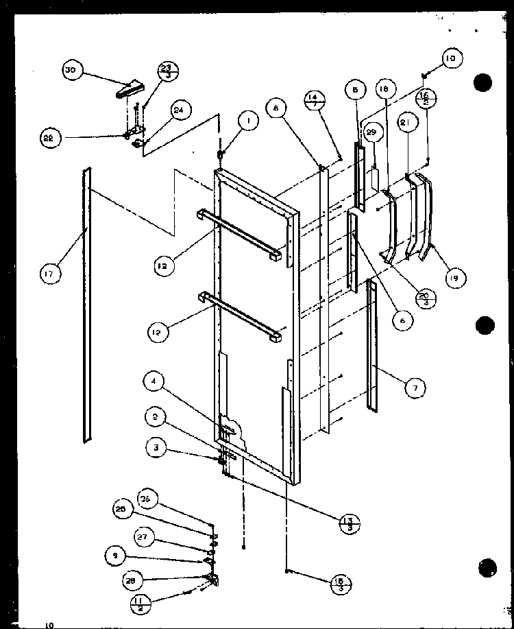 Section 4 Diagram and Parts List for SL22JB-P1116006W  Amana Refrigerator