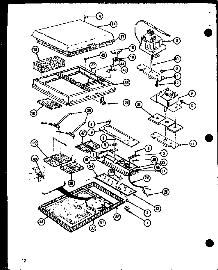 Section 2 Diagram and Parts List for AKC-4B P85123-8S Amana Cooktop