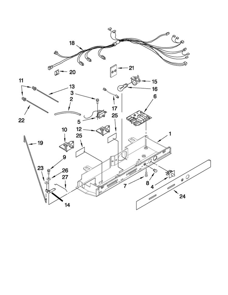 Control Parts Diagram and Parts List for MSD2573VES02  Maytag Refrigerator