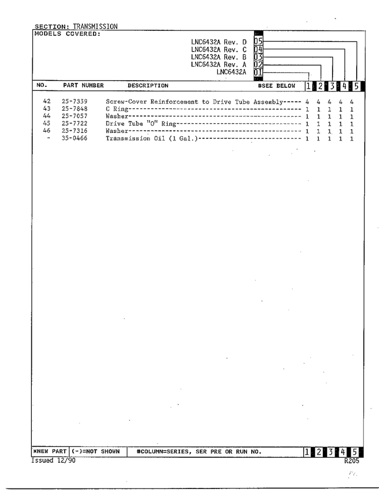 Transmission Page 3 Diagram and Parts List for 6432A  Norge Washer