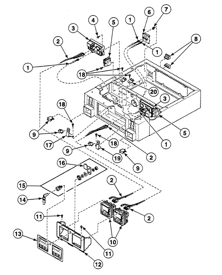 Control Panel Diagram and Parts List for SSGA19LJ  Speed Queen Dryer