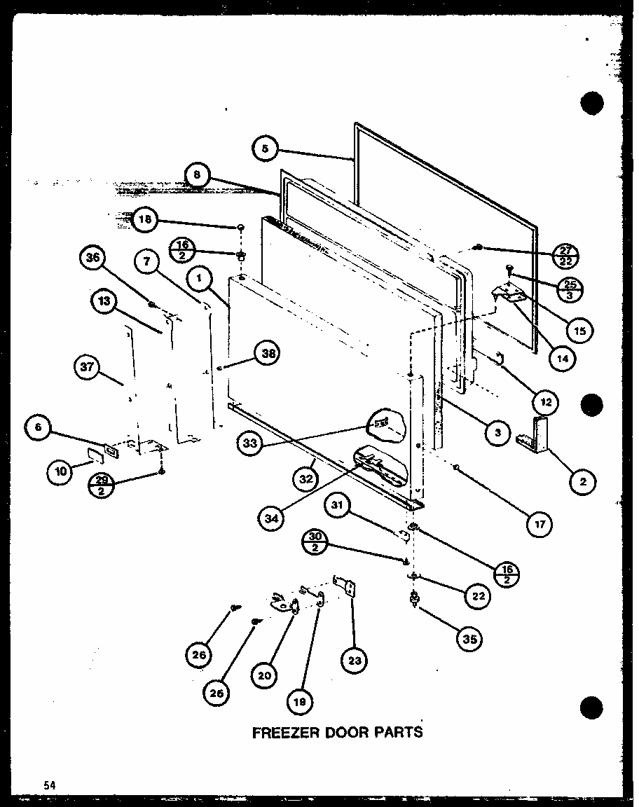 Freezer Door Parts (tc22j/p7739013w) (trg22j/p7739014w) Diagram and Parts List for TM20J-P7739008W  Amana Refrigerator