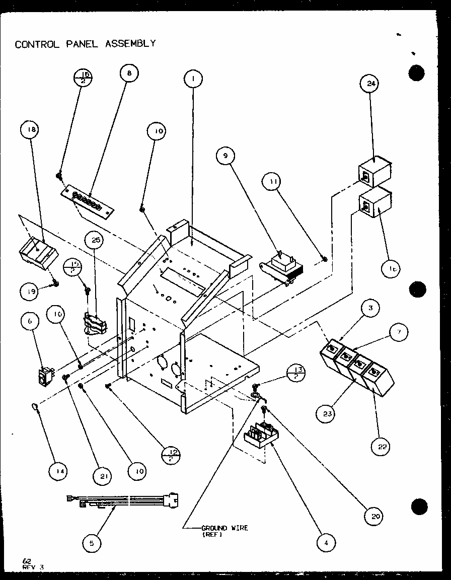 Control Panel Assembly (pth12300er/p9812615r) (pth12400er/p9872115r) Diagram and Parts List for PTH12300ER P9812615R Amana Air Conditioner