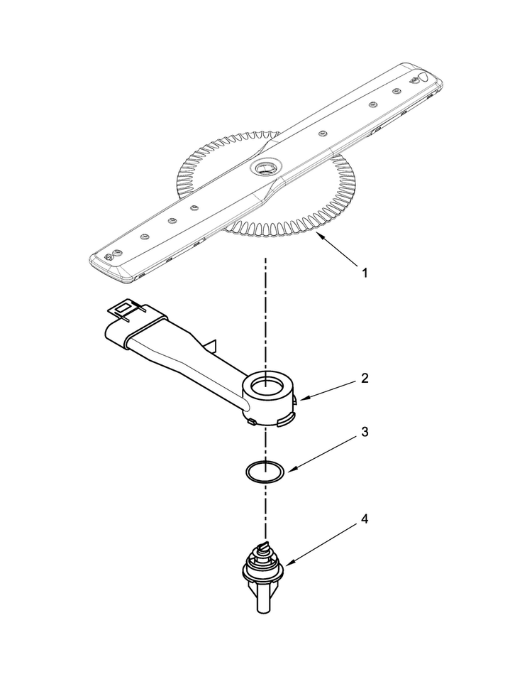 Lower Washarm Parts Diagram and Parts List for MDB6769PAW4  Maytag Dishwasher