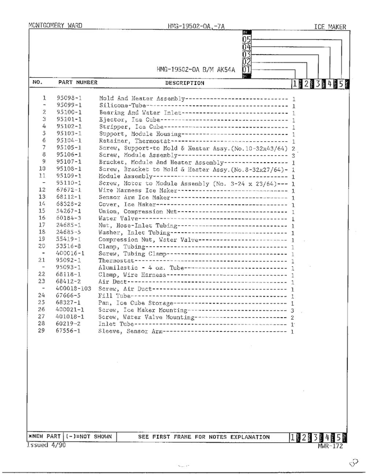 Ice Maker Page 2 Diagram and Parts List for 19502A  Admiral Refrigerator
