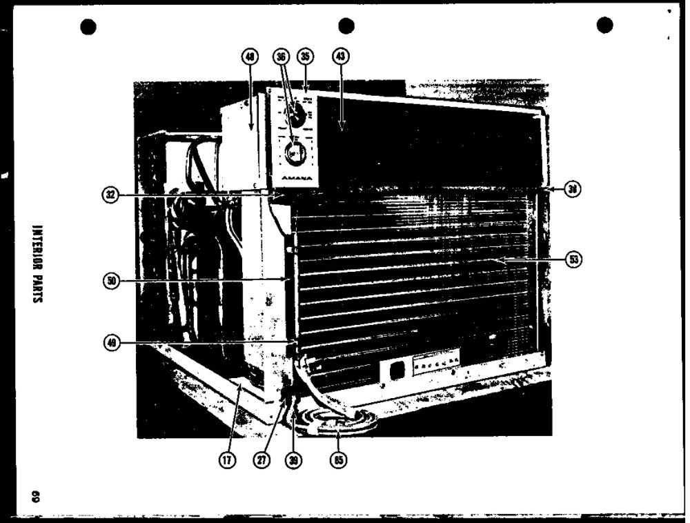 Interior Parts 3 Diagram and Parts List for LKG-341HE  Amana Air Conditioner