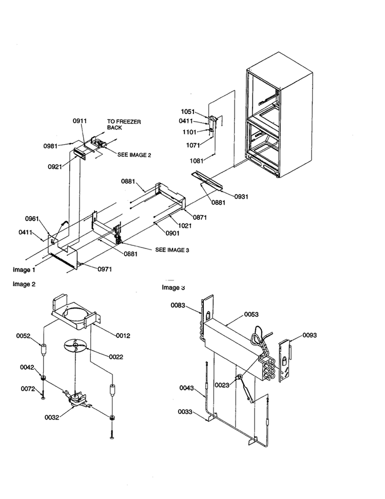 Evaporator/freezer Control Diagram and Parts List for BG18VL-P1320704WL  Amana Refrigerator