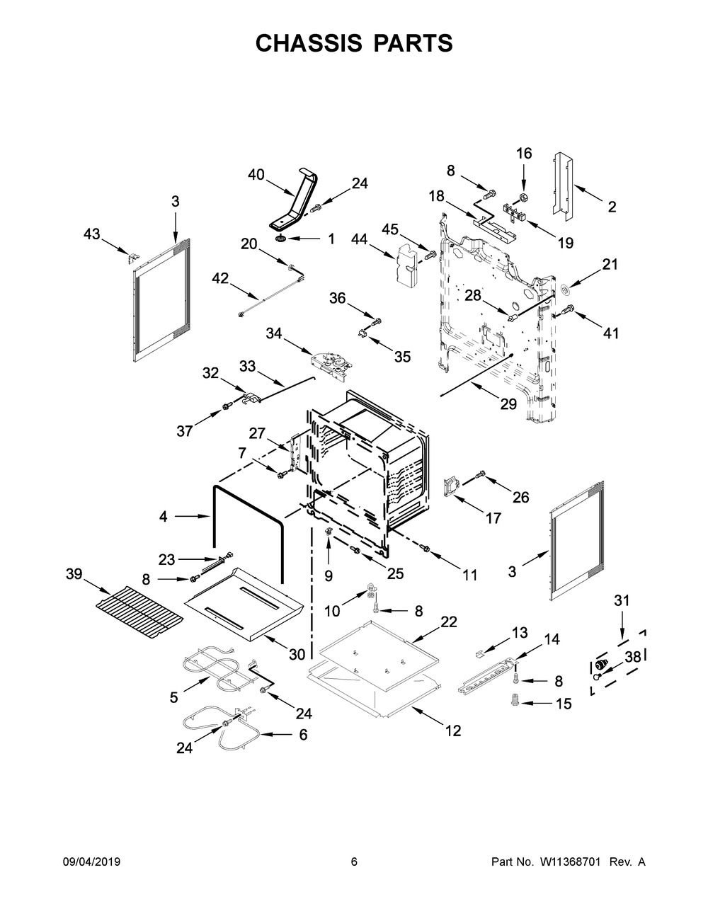 Chassis Parts Diagram and Parts List for YMER6600FB2  Maytag Range