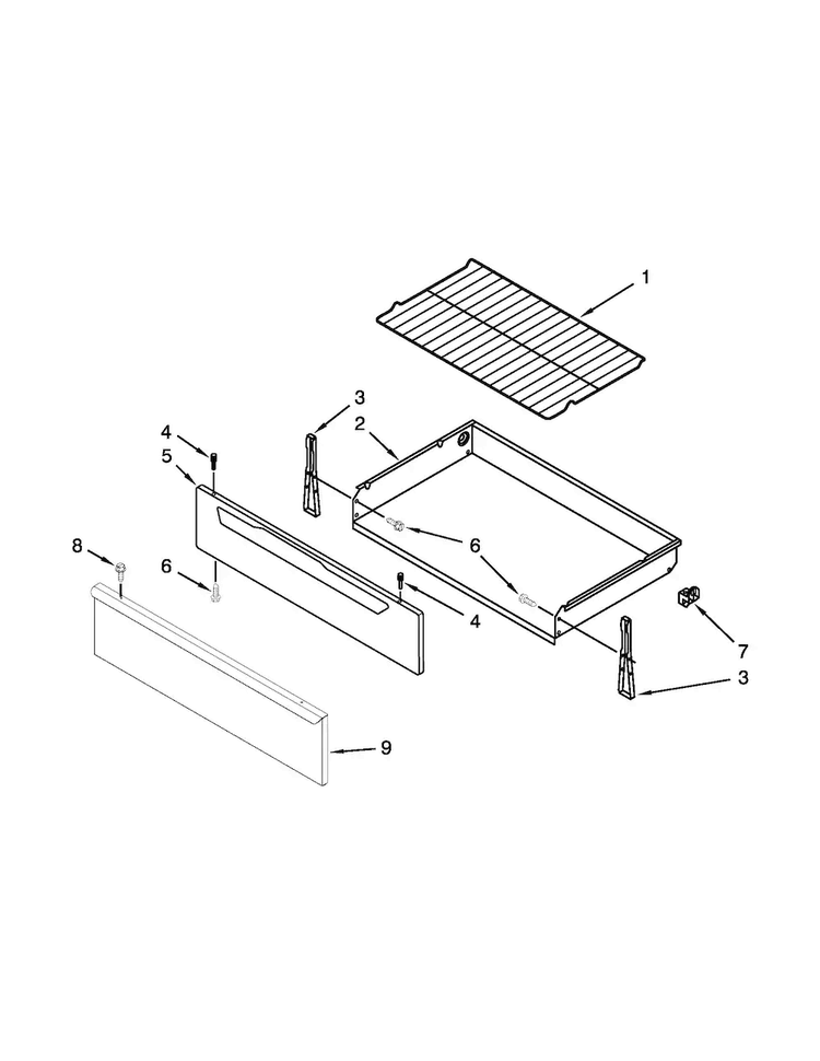 Drawer And Rack Parts Diagram and Parts List for MER7662WS2  Maytag Range